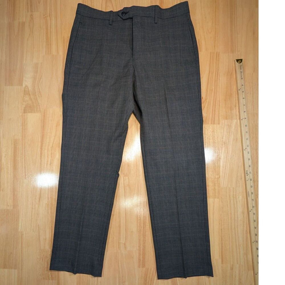 Michael Kors Dress Pants 33x30 Gray Plaid Classic Fit Stretch‎ NWT